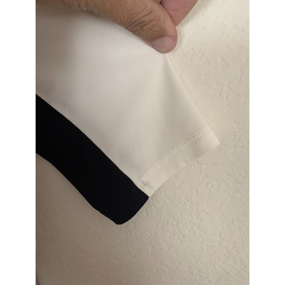 Lauren Ralph Lauren Navy and White Color Block Midi Dress Size 4 - Picture 4 of 11